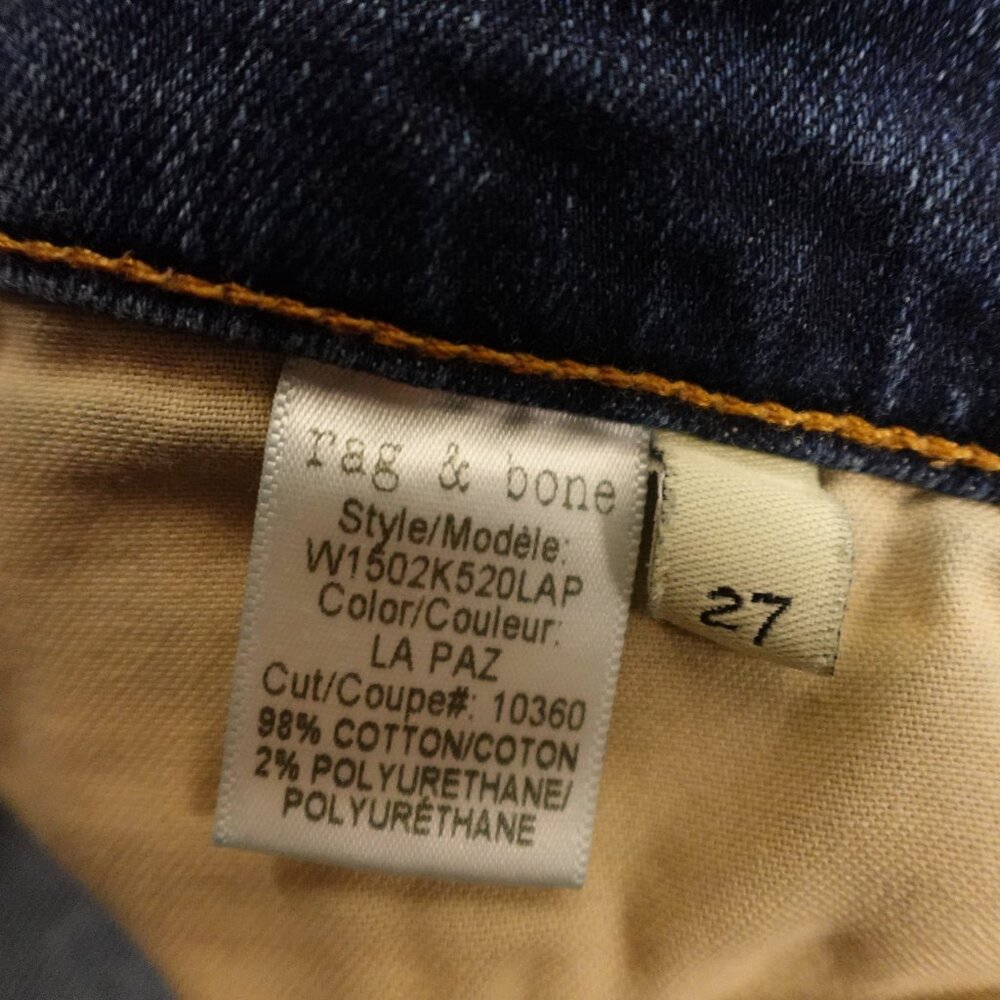 rag & bone Skinny Jeans Women’s 27 Blue Distressed Raw‎ Hem Designer Denim - Picture 13 of 15